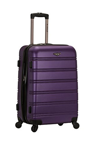 Rockland Abs 24" Expandable Spinner Luggage, Purple