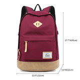 AUGUR Casual Laptop Backpack Lightweight Classic Bookbag Resistant Rucksack for Travel (Large,