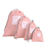 FakeFace Set of 4pcs Waterproof Travel Drawstring Bag Shoes Laundry Underwear Makeup Storage