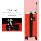 Murtisol 3 Pieces Expandable ABS Luggage Sets TSA Lightweight Durable Spinner Suitcase 20" 24" 28", 3PCS Orange