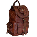 cuero 22" Genuine Large Leather Retro Rucksack Backpack College Bag,School Picnic Bag Travel