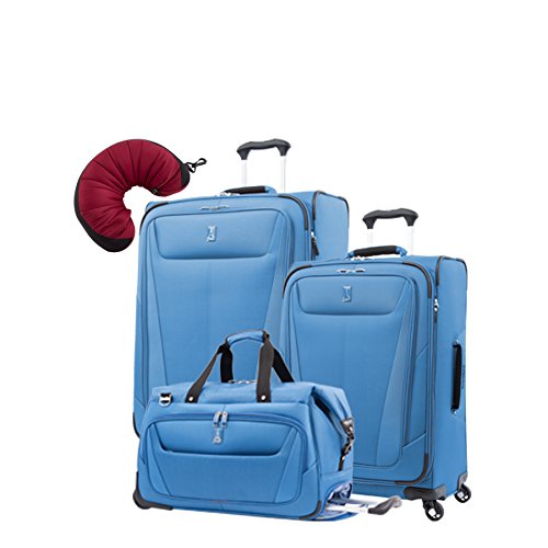 Travelpro Maxlite 5 | 4-Pc Set | Carry-On Duffel, 25" & 29" Exp. Spinners With Travel Pillow (Azure