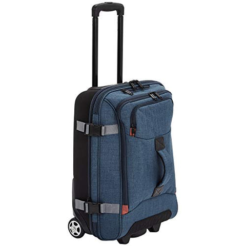 Amazon Basics Rolling Travel Duffel Bag Luggage with Wheels, Small, Green