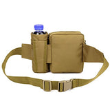 Tactical Waist Pack Pouch With Water Bottle Pocket Holder Waterproof Molle Hip Belt Bag (ACU camo)
