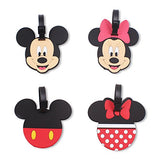 Finex Set of 4 - Mickey Mouse Minnie Mouse Travel Silicone Luggage Tags Bag Tag Adjustable Strap