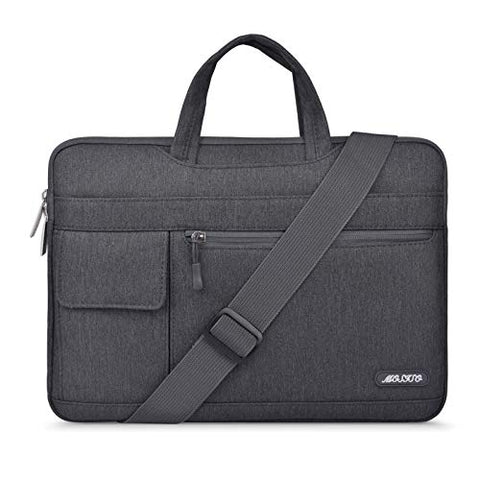 MOSISO Laptop Shoulder Bag Compatible with MacBook Pro/Air 13 inch, 13-13.3 inch Notebook Computer, Polyester Flapover Briefcase Sleeve Case, Space Gray