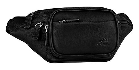 Mancini COLOMBIAN Classic Leather Waist Bag in Black