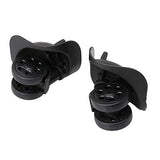 BQLZR 9.2x10.8x4.9cm Black Plastic & Metal 360 Degrees Left&Right Luggage Suitcase Swivel Caster