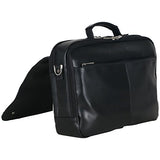 Kenneth Cole Reaction Leather Dual Compartment Flapover 16.0" Computer Business Crossbody Portfolio Laptop Briefcase Black One Size