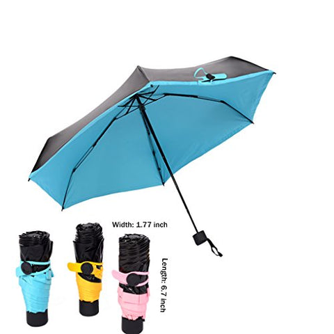 Unisex Women Men Ultralight Five-Folding Compact Mini Anti UV Sun Umbrella Portable Travel