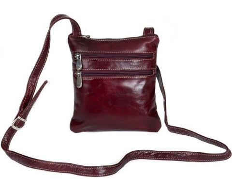 David King & Co. Florentine 3 Zip Cross Body Bag 3734 Red, Cherry, One Size
