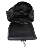 Zlyc Fashion Genuine Leather 13.4 Inch Laptop Backpack Handbag Tote Messenger Bag, Black