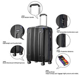 JOYWAY Luggage 3 Piece Set Suitcase Lightweight Hardshell TSA Lock Spinner (black)