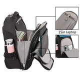Makimoo 19 Inches Wheeled Rolling Backpack Laptop Travel Waterproof School Bag For Women Men -