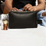 Genuine Leather Travel Toiletry Bag - Dopp Kit Travel Organizer By Rustic Town (Medium, Black)