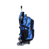 Qcc& Aluminium Alloy High Capacity Trolley Schoolbag 6 Wheels Climbing Stairs Removable Luggage