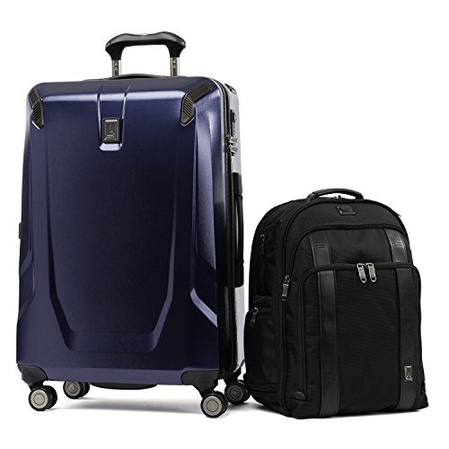 Travelpro Crew 11 2 Piece Set (25" Hardside Spinner And Executive Backpack), Navy And Black