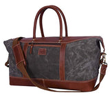 Addey Supply Company 20" Leather Canvas Duffle Bag Weekender Bag and Women 20 X 7 X 11 inch Caramel