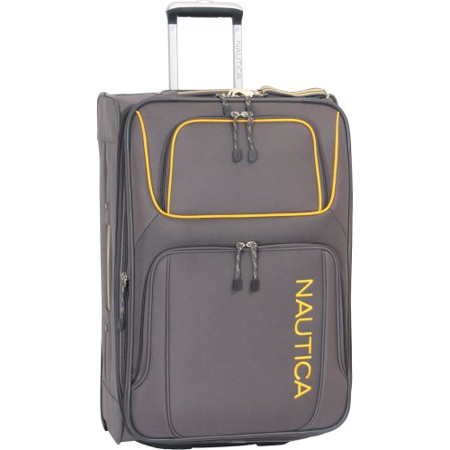 Nautica Luggage Steward 25 Inch Expandable Classic Upright Bag, Grey/Yellow, One Size