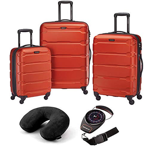 Samsonite Omni Hardside Luggage Nested Spinner Set - Burnt Orange W/Travel Kit