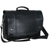 Kenneth Cole Reaction Leather Dual Compartment Flapover 16.0" Computer Business Crossbody Portfolio Laptop Briefcase Black One Size