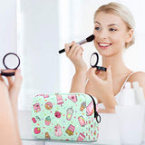LORVIES Cupcake Makeup Bag Toiletry Bag for Women Skincare Cosmetic Handy Pouch Zipper Handbag