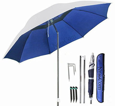 NEWCOM Portable Sun Shade Umbrella, Inclined, Heat Insulation, Antiultraviolet Function, Commonly Used In Garden, Beaches, Fishing Essential