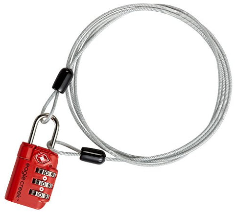Eagle Creek 3-dial TSA Lock & Cable, Flame Orange