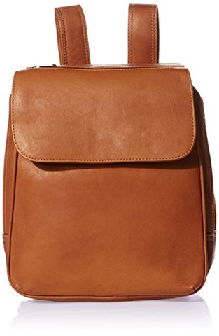 Piel Leather Flap-Over Tablet Backpack, Saddle