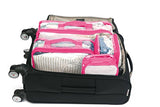 Clear Packing Cubes set of 4/Packs 7-10 Days of Clothes/Premium PVC Plastic Storage Cube (Pink)