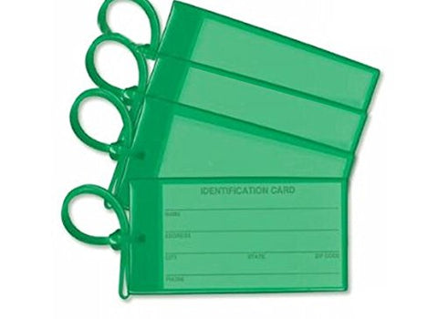 4 Green Luggage Tags Made In Usa Stylish Bag Tag Travel Id Labels For Baggage Suitcases Bags