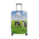 Suitcase Cover Cow Meadow Green Grass Blue Sky Luggage Cover Travel Case Bag Protector for Kid Girls