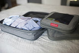 LeanTravel Compression Packing Cubes Luggage Organizers for Travel W/Double Zipper (3) Set (Grey)