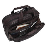 Kenneth Cole Reaction Resolute Men's Briefcase Full-Grain Colombian Leather 16" Laptop Portfolio Messenger Bag, Midnight Black, One Size