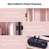 Goplus 3Pcs Luggage Set, Hardside Travel Suitcase, 20" 24" 28" ABS + PC Travel Trolley Case w/Coded Lock, 360° Spinner Wheels Lightweight Suitcase