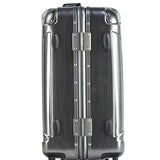 TPRC 20" "Luna Collection" Carry-On Luggage with Sturdy Aluminum Frame, WIDE-BODY, Dual 8-Wheel Spinner System, and TSA Locks, Brushed Black Color Option