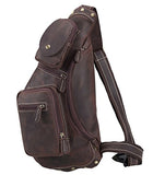 Polare Cool Real Leather Cross Body Sling Bag Chest Bag Backpack Large