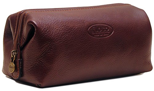 Floto Collection Dopp Kit in Brown Italian Calfskin Leather