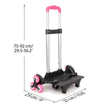 Yuelun Trolley for Schoolbags - Folding Wheeled Hand Truck for Kids,Student's Luggage Travel Hand for Cart Schoolbag/Luggage/Backpack,6 Wheels