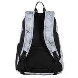 Kenneth Cole Reaction Printed Dual Compartment 16” Laptop & Tablet Backpack for School, Travel, & Work, White Marble, Laptop