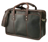 Polare Men'S 17" Full Grain Leather Messenger Shoulder Bag Office Business Laptop Briefcase