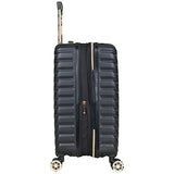 Kenneth Cole Reaction Women's Madison Square Hardside Chevron Expandable Luggage, Black, 20-Inch Carry On