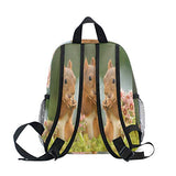 Toddler Backpack Red Squirrel With Flowers Mini Preschool Bag for Unisex Kids