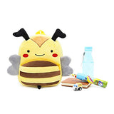 DLSEEGO Cute Toddler Backpack,Cartoon Cute Animal Plush Backpack Toddler Mini School Bag for Kids Age 2-5 Years Old(Bee)