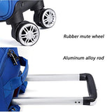 STATEGY 4 Wheels Trolley Backpack Executive Mobile Office Business Hand Cabin Luggage Laptop Rucksack Nylon Waterproof Bag for Women Traveling (Color : Blue, Size : 533521cm)