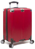 Dejuno Moda Scratch Resistant 3-Piece Hardside Spinner Luggage Set-Red