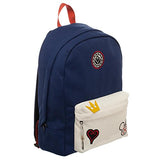 Kingdom Hearts Bag - Navy Blue And Whte Backpack With Kingdom Hearts Patches