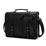 ECOSUSI Women Briefcase PU Leather Laptop Shoulder Satchel Computer Bag with Detachable Bow fits