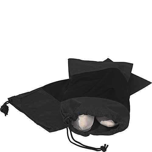 eBags Shoe Sleeves with Drawstring - For Travel - Set of 2 - (Black)