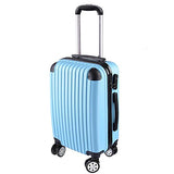 GHP Blue ABS Plastic Hard Shell Luggage Trolley Suitcase Bag with Rolling Wheels